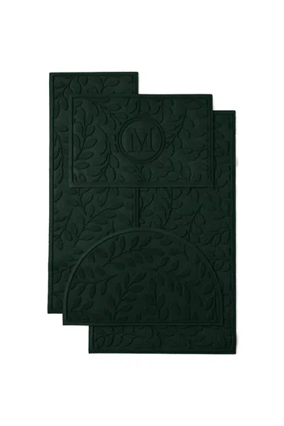 Lands' End Matterly Waterhog Doormat Leaf In Green