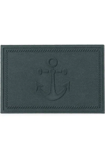 Lands' End Matterly Waterhog Doormat Ship's Anchor In Green