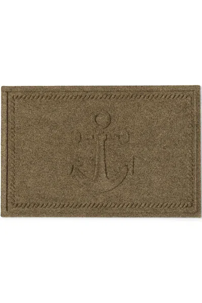 Lands' End Matterly Waterhog Doormat Ship's Anchor In Brown