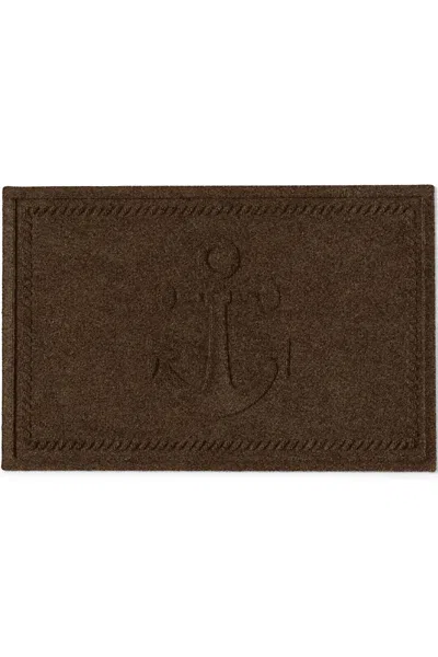 Lands' End Matterly Waterhog Doormat Ship's Anchor In Brown