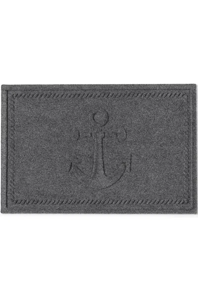 Lands' End Matterly Waterhog Doormat Ship's Anchor In Gray