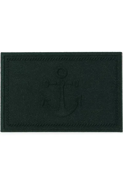 Lands' End Matterly Waterhog Doormat Ship's Anchor In Green