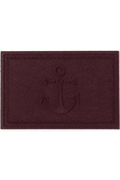 Lands' End Matterly Waterhog Doormat Ship's Anchor In Purple