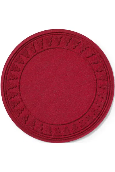 Lands' End Matterly Waterhog Floor Mat Pine Trees In Red