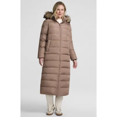 Lands' End Max 600 Down Long Maxi Coat In Neutral