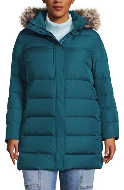 Lands' End Max 600 Down Puffer Coat In Green