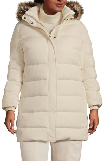 Lands' End Max 600 Down Puffer Coat In Neutral
