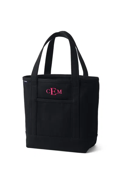 Lands' End Medium 5 Pocket Open Top Canvas Tote Bag In Purple