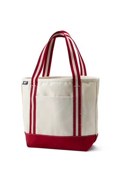 Lands' End Medium 5 Pocket Open Top Canvas Tote Bag In Ivory