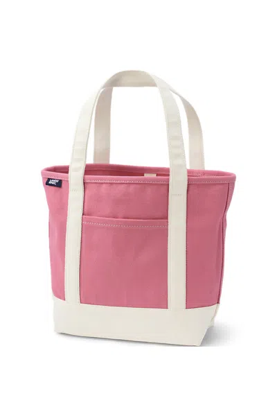 Lands' End Medium 5 Pocket Open Top Canvas Tote Bag In Red