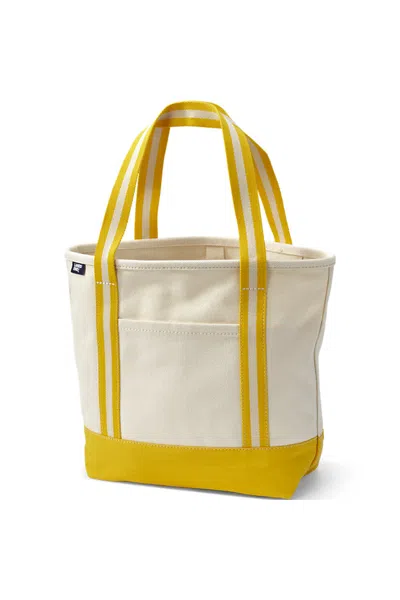 Lands' End Medium 5 Pocket Open Top Canvas Tote Bag In Yellow