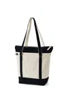 Lands' End Medium 5 Pocket Zip Top Long Handle Canvas Tote Bag In Pattern