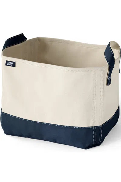 Lands' End Medium Canvas Storage Tote In White