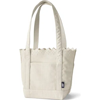 Lands' End Medium Print 5 Pocket Open Top Canvas Tote Bag In Neutral