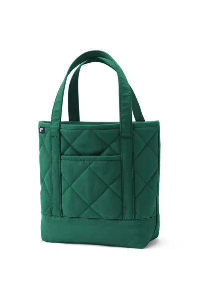 Lands' End Medium Quilted Canvas Open Top Tote In Green