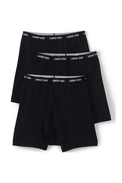 Lands' End Men's 3 Pack Knit Boxer Briefs In Black