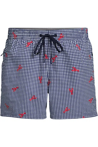 Lands' End Men's 5 Inch Volley Swim Trunk In Blue