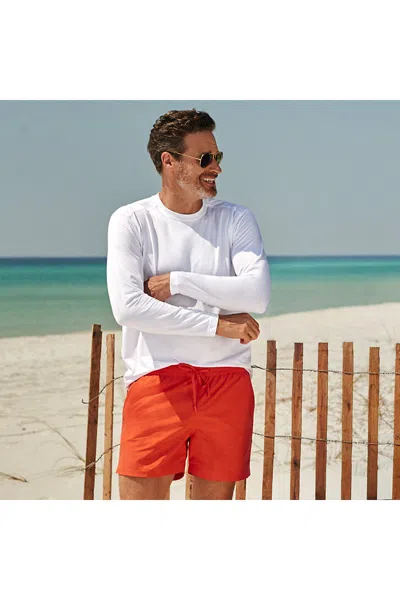 Lands' End Men's 5 Inch Volley Swim Trunk In White