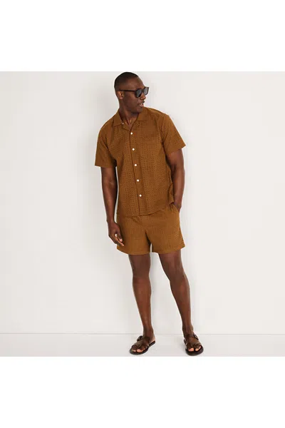 Lands' End Men's 5.5" Eyelet Easy Shorts - Set Bottom In Brown