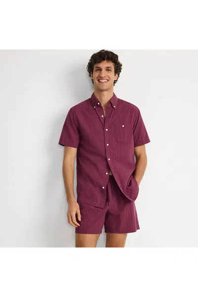 Lands' End Men's 5.5 Inch Seersucker Easy Shorts In Red