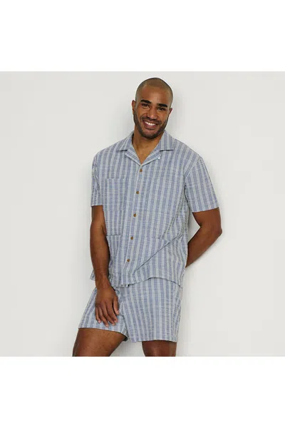 Lands' End Men's 5.5" Textured Jacquard Easy Shorts - Set Bottom In Blue