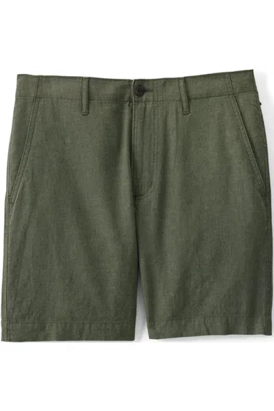 Lands' End Men's 7" Classic Fit Linen Cotton Short In Green