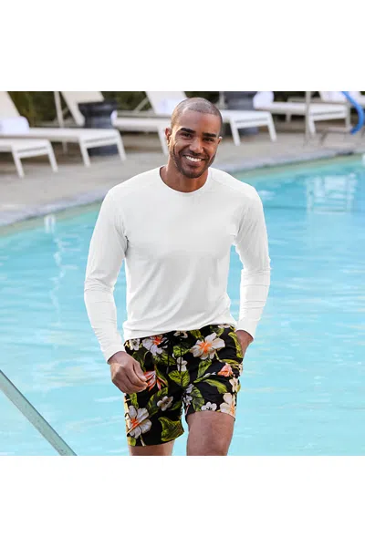 Lands' End Men's 7 Inch Volley Hydroliner Swim Trunks In Black