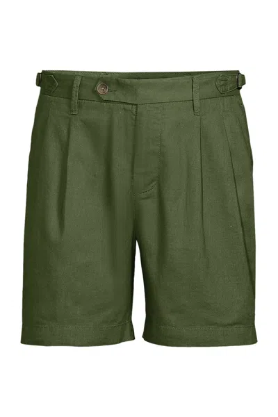 Lands' End Men's 7" Linen Cotton Resort Shorts In Green