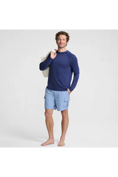 Lands' End Men's 7" Quick Dry Cargo Swim Short In Blue
