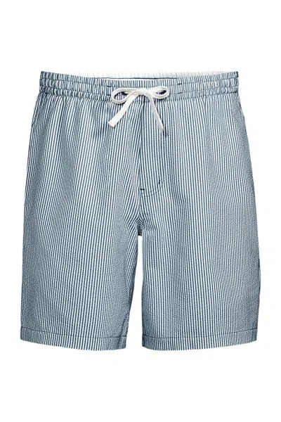 Lands' End Men's 7" Seersucker Beach To Boardwalk Pull On Shorts In Blue