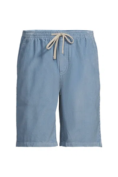Lands' End 9" Pull On Deck Shorts In Blue
