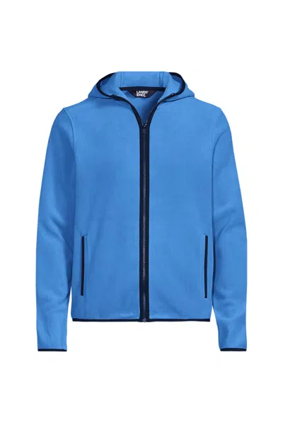 Lands' End Men's Anyweather Fleece Hooded Full Zip Jacket In Blue