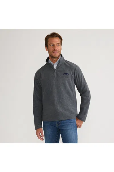 Lands' End Men's Anyweather Fleece Quarter Zip Pullover In Black