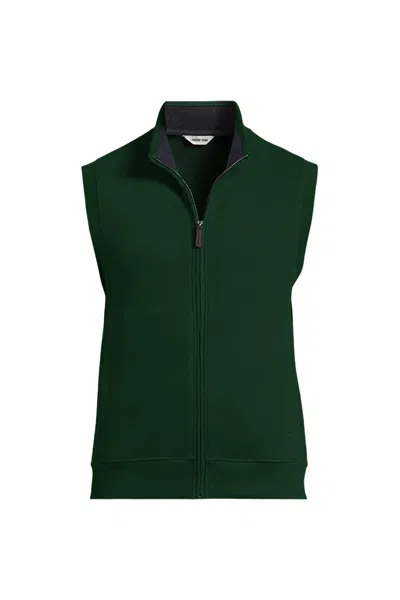 Lands' End Men's Bedford Rib Full Zip Vest In Green