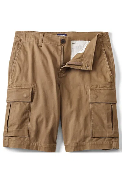 Lands' End Men's Big 10.5" Traditional Fit Stretch Knockabout Cargo Shorts In Brown