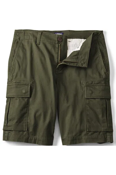Lands' End Men's Big 10.5" Traditional Fit Stretch Knockabout Cargo Shorts In Green