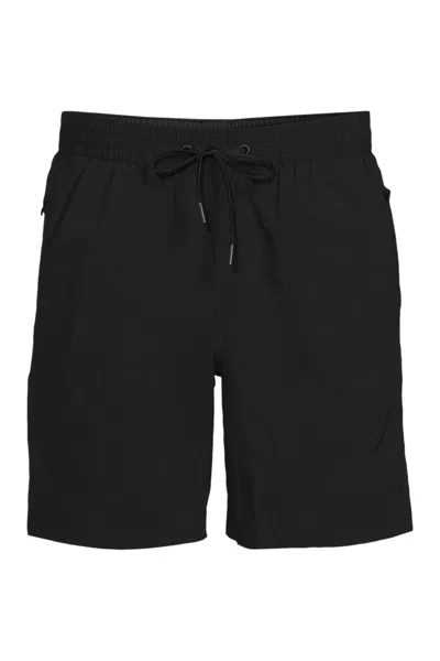 Lands' End Men's Big 7 Inch Volley Hydroliner Swim Trunks In Black