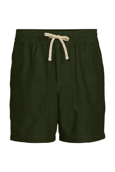 Lands' End Men's Big 7" Textured Twill Shorts In Green