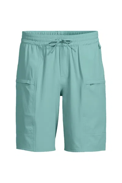 Lands' End Men's Big 9 Inch Packable Cargo Swim Shorts In Blue
