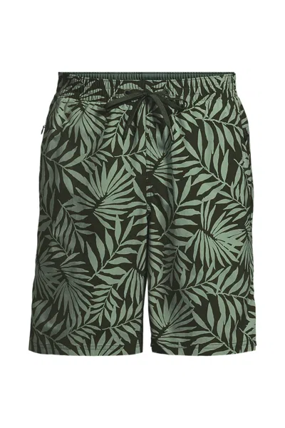 Lands' End Men's Big 9" Volley Hydroliner Swim Trunks In Green
