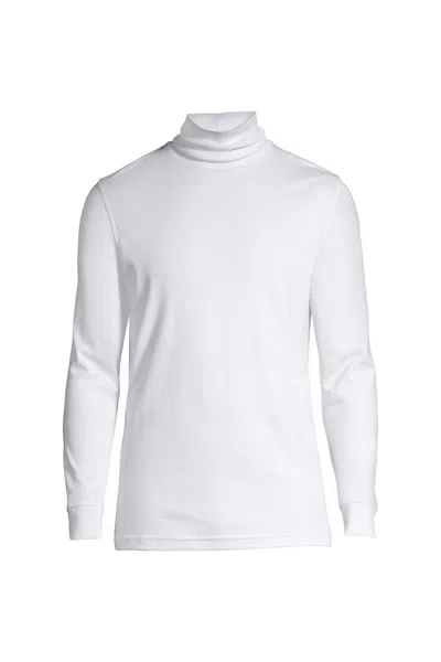 Lands' End Men's Big And Tall Cotton Supima Turtleneck In White