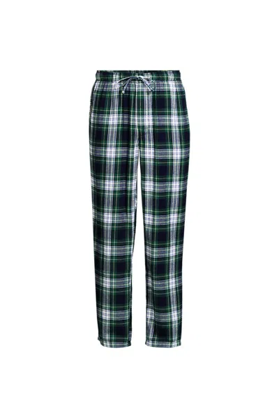 Lands' End Men's Big And Tall Flannel Pajama Pants In Green