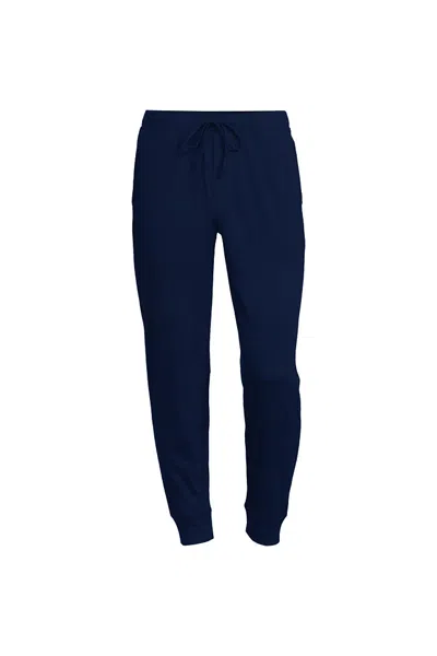 Lands' End Men's Big And Tall Knit Jersey Sleep Jogger In Blue