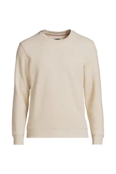 Lands' End Men's Big And Tall Long Sleeve Serious Sweats Crew Sweatshirt In Neutral