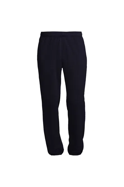 Lands' End Men's Big And Tall Serious Sweats Sherpa Lined Pant In Black