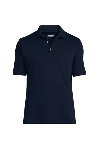 Lands' End Men's Big And Tall Short Sleeve Cotton Supima Polo Shirt In Blue