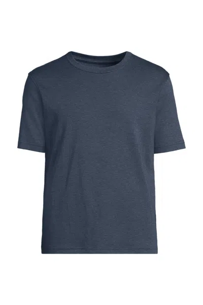 Lands' End Men's Big And Tall Short Sleeve Cotton Supima Tee In Blue
