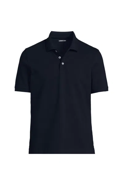 Lands' End Men's Big And Tall Short Sleeve Performance Mesh Pique Polo In Blue
