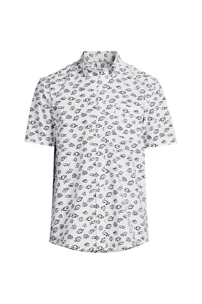 Lands' End Men's Big And Tall Short Sleeve Poplin Shirt In White