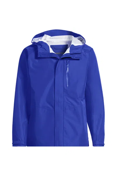 Lands' End Men's Big And Tall Squall Waterproof Packable Shell Rain Jacket In Blue